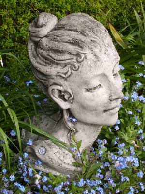 Tiffany: stone statue of a beautiful woman's head